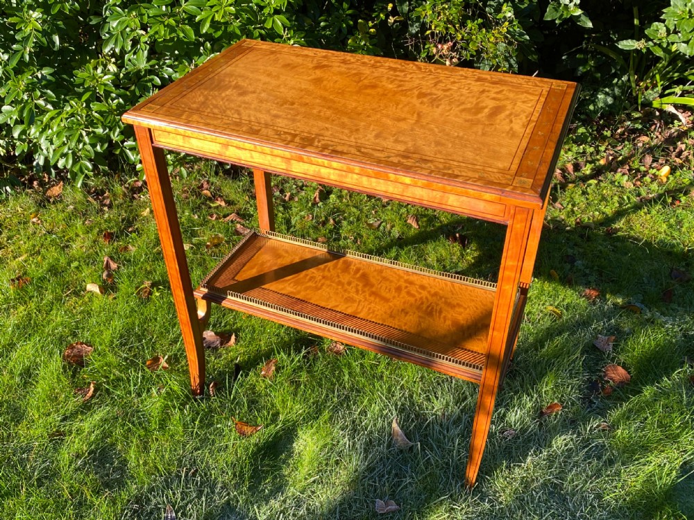 Satinwood two tier occasional table View VII