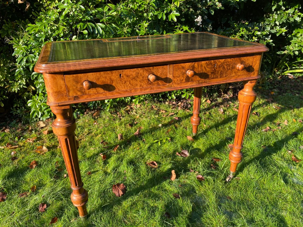 Gillows burr walnut writing table View III