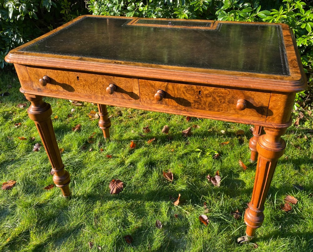 Gillows burr walnut writing table View IV