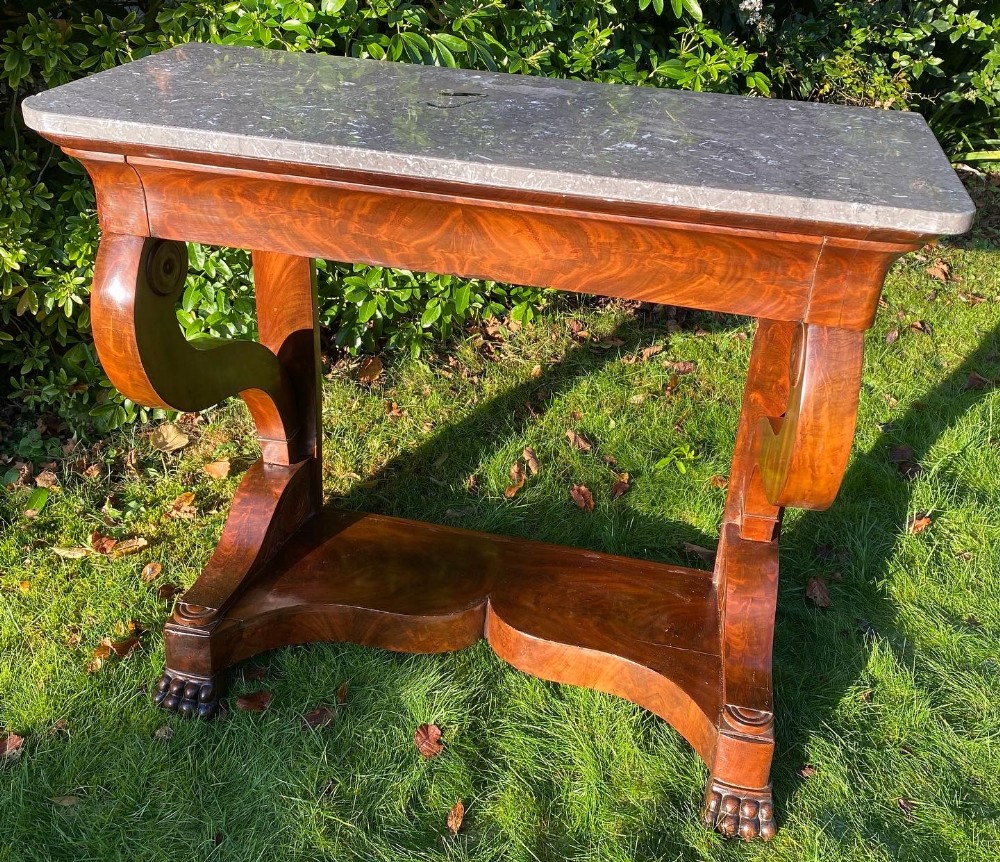 Flame mahogany console table 