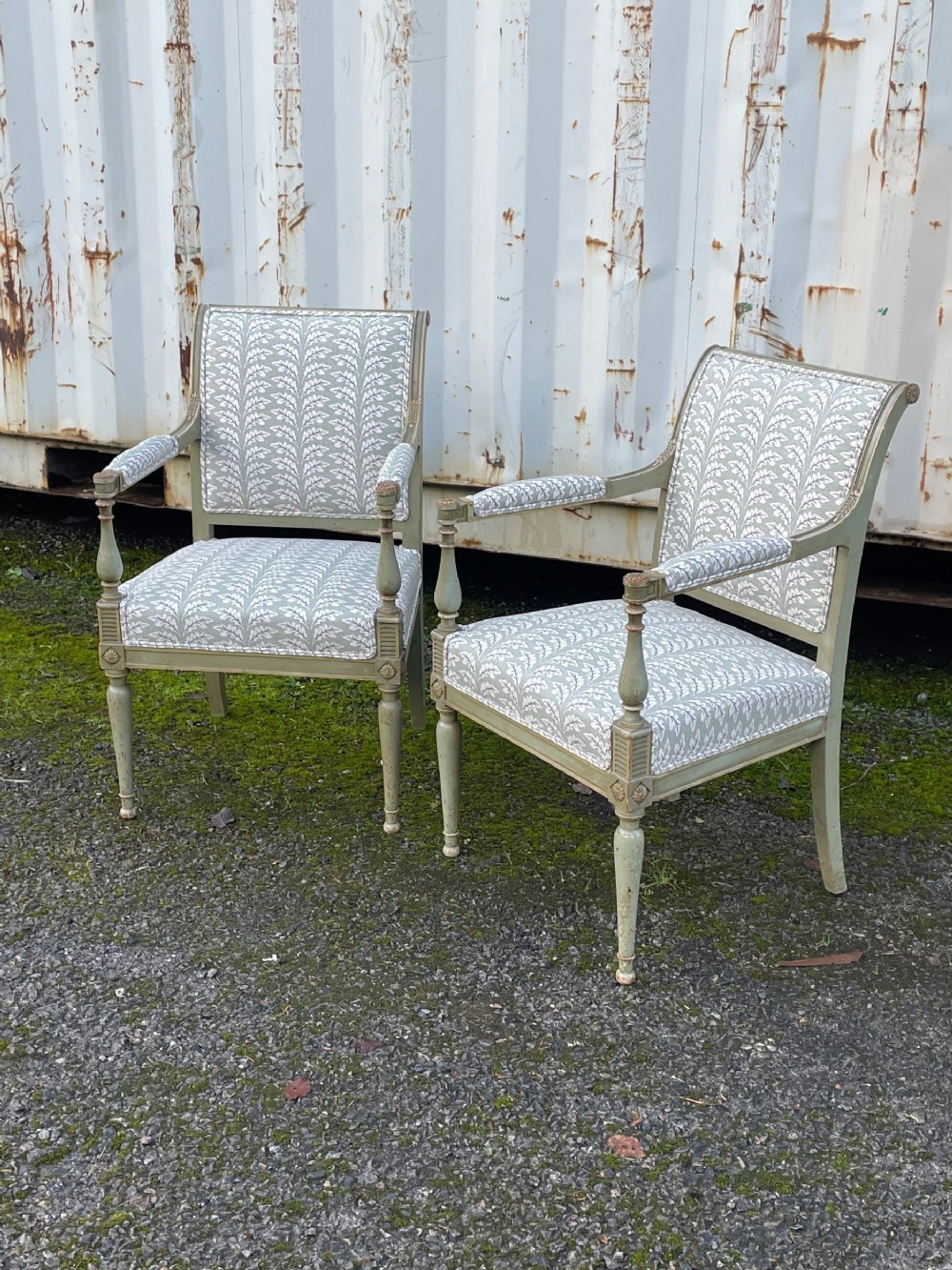 Pair of french open armchairs 