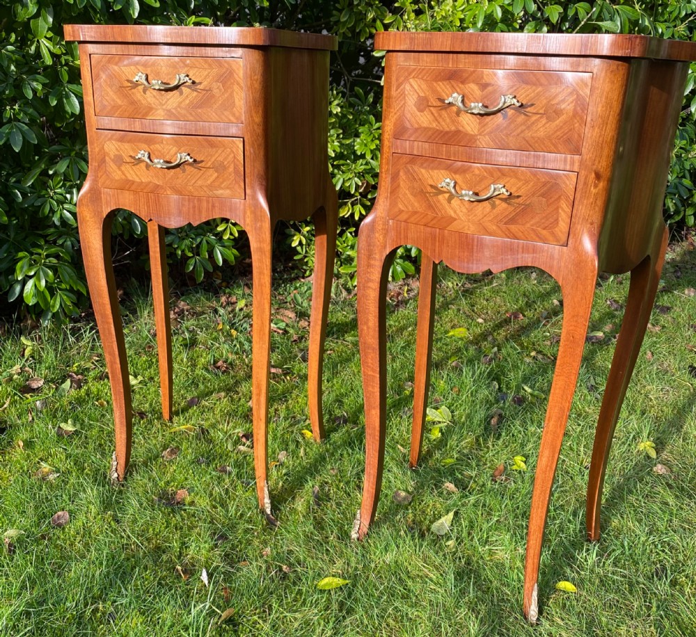 Pair of marquetry bedside tables  View II