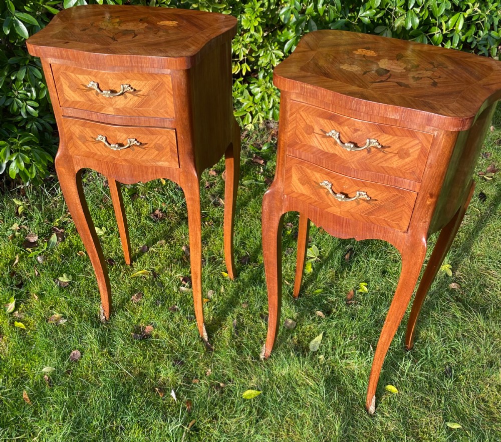 Pair of marquetry bedside tables  View IV
