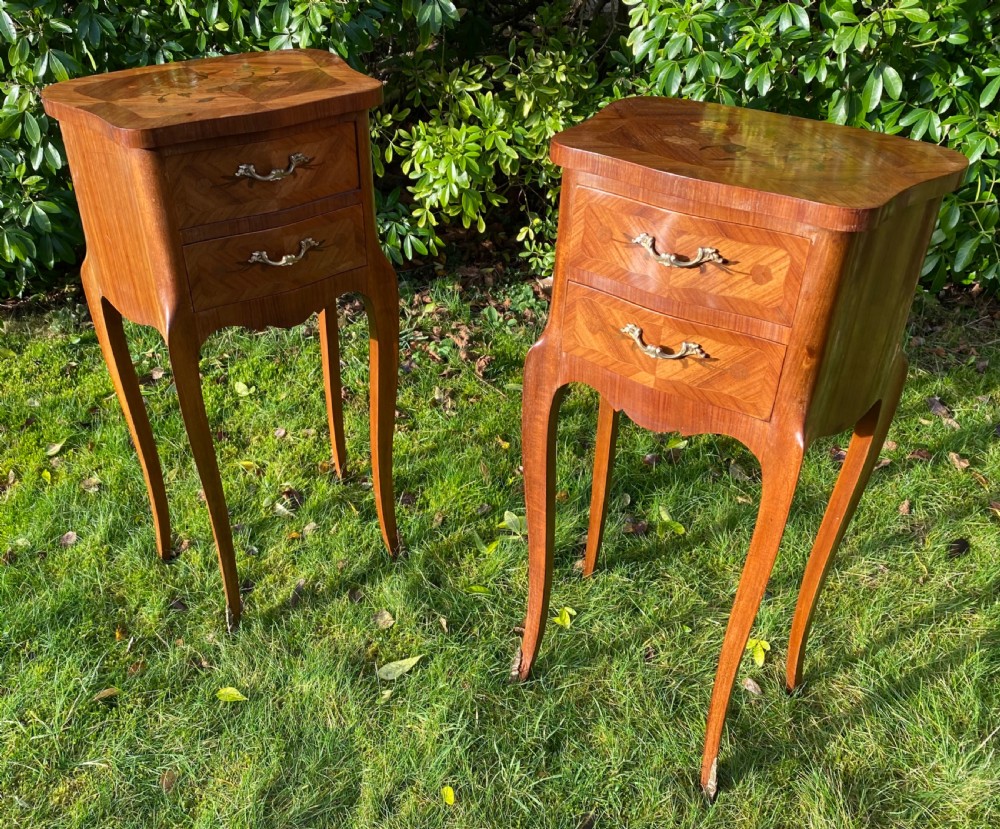 Pair of marquetry bedside tables  View V
