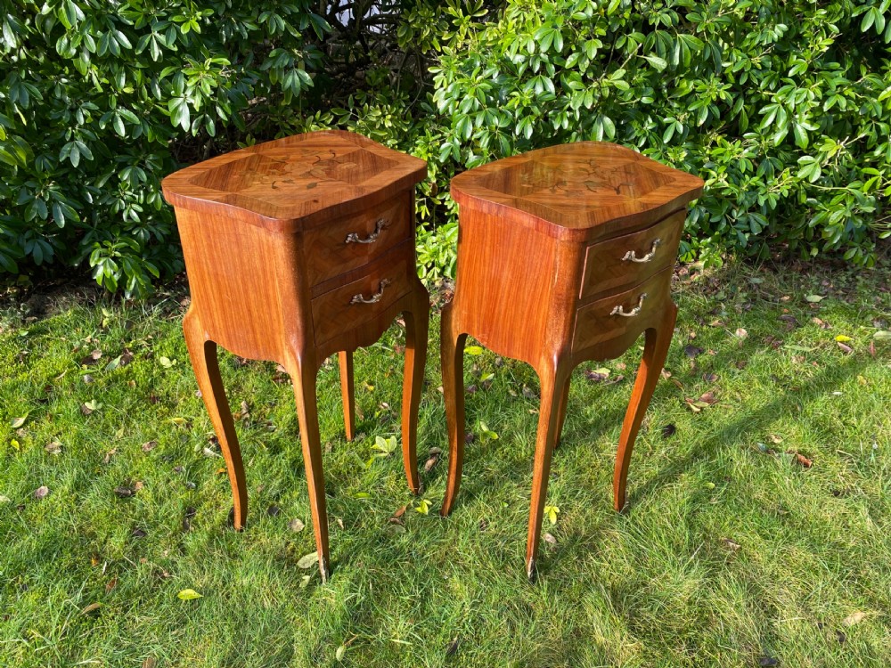 Pair of marquetry bedside tables  View VI