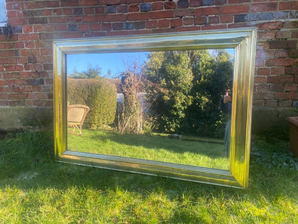 Large brass bistro mirror  View II