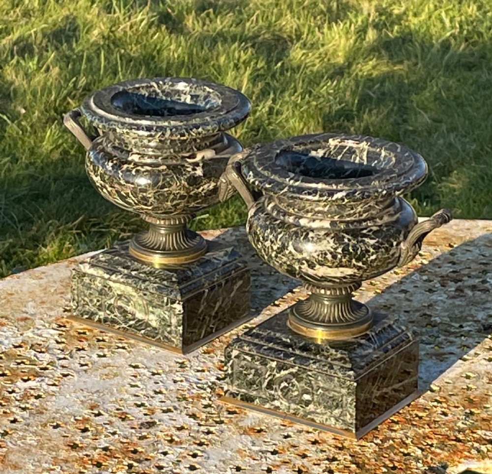A Pair Of 19th C Marble Cassolettes