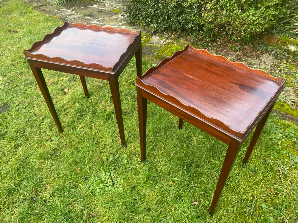 Pair of mahogany side tables