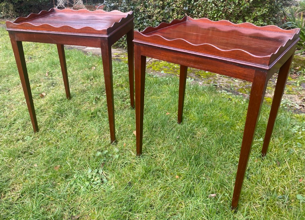 Pair of mahogany side tables View II