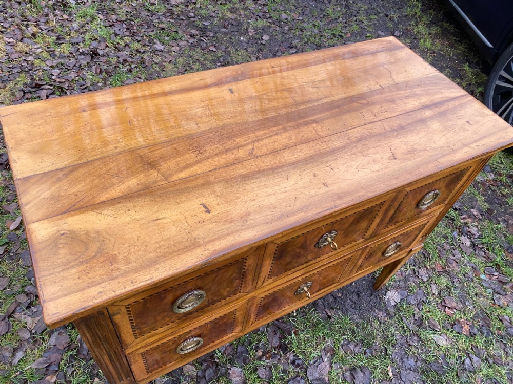 French two drawer burr walnut commode View VI