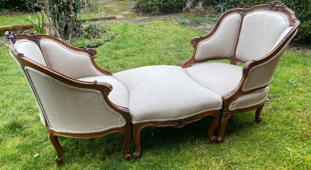 Duchesse brisee or armchair with stool