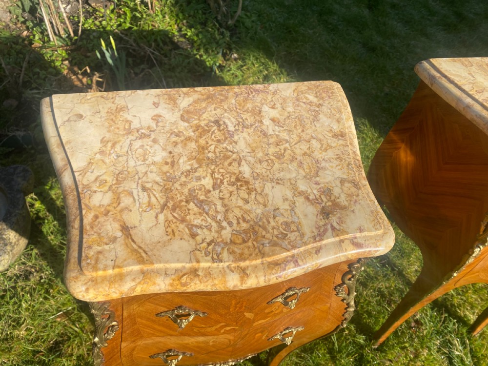Pair of marquetry bedside tables  View II