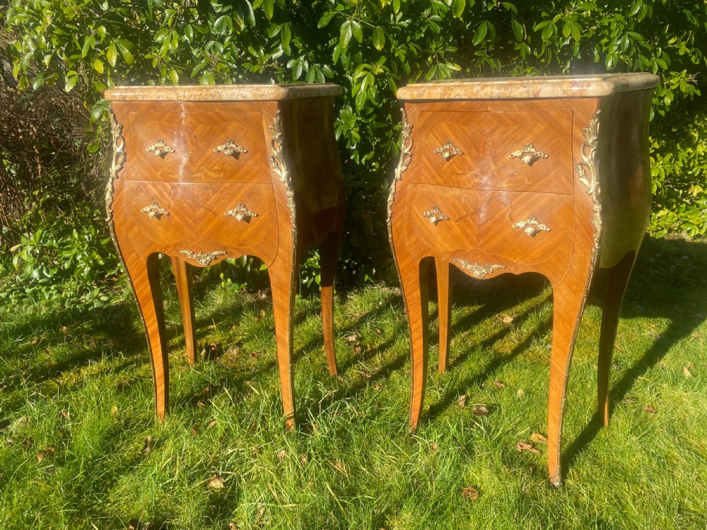 Pair of marquetry bedside tables  View V