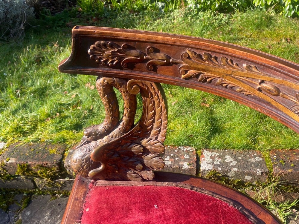 French Empire style armchair with gilt swan decoration  View VI