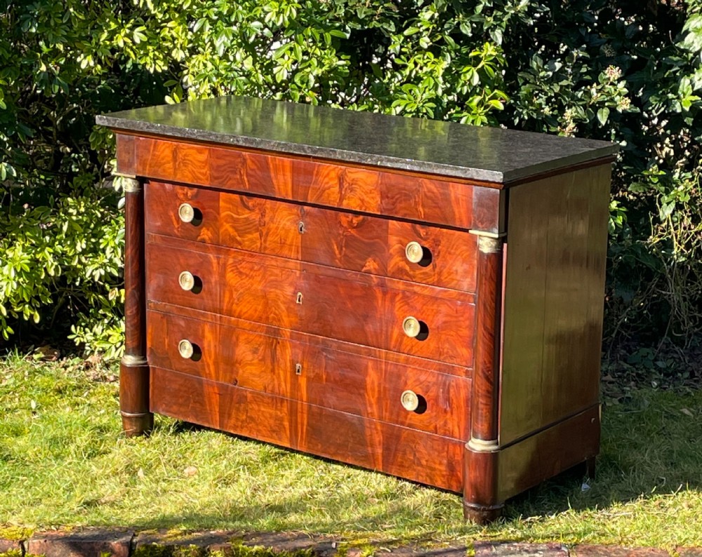 19th C Empire Style Mahogany Commode