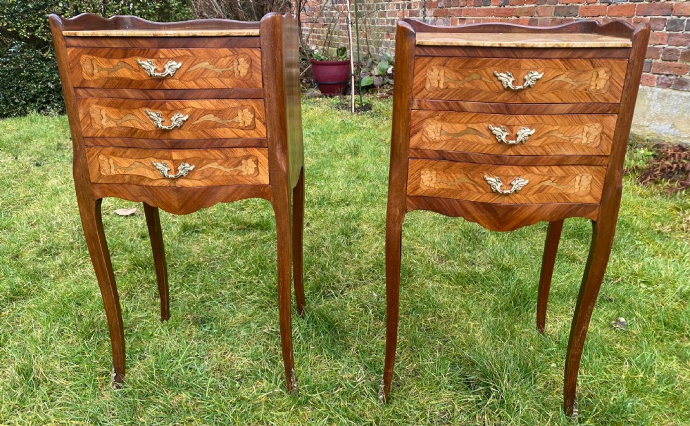 Pair of marquetry bedside tables  View VI