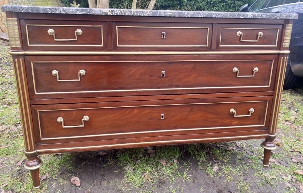 18th Century French brass inlaid commode  View II