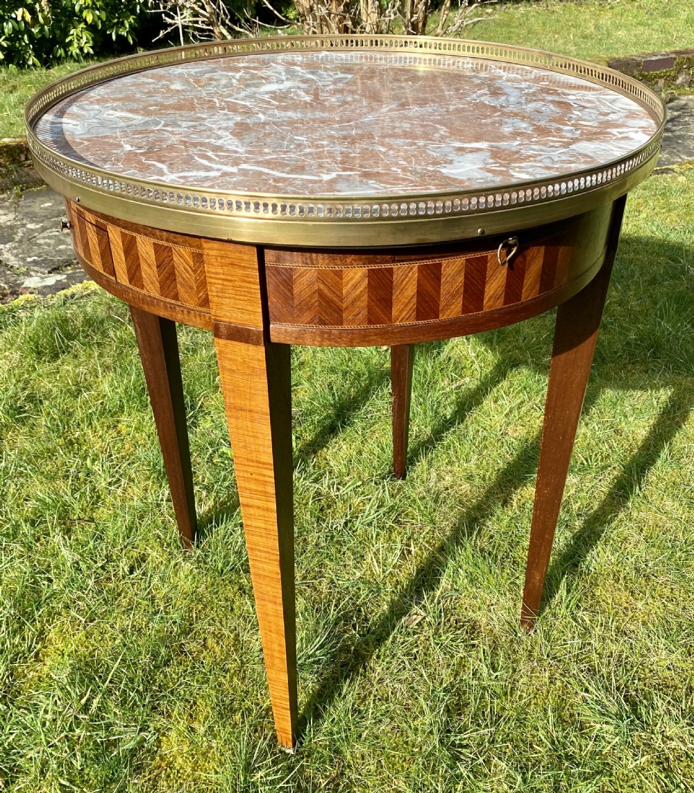 French parquetry bouillotte table View VI