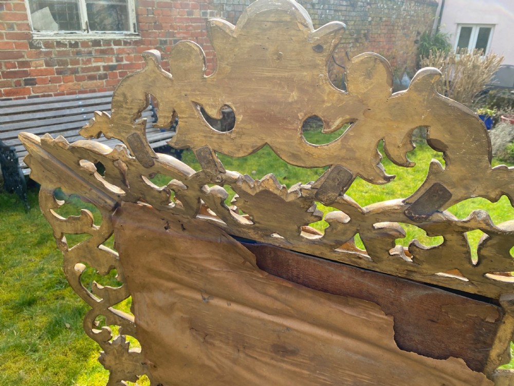 Carved giltwood cushion mirror  View III