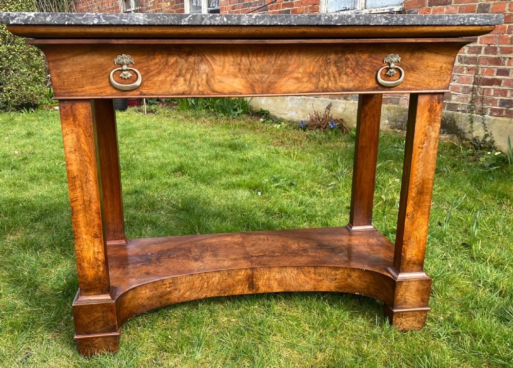 Figured walnut early 19th century console table 