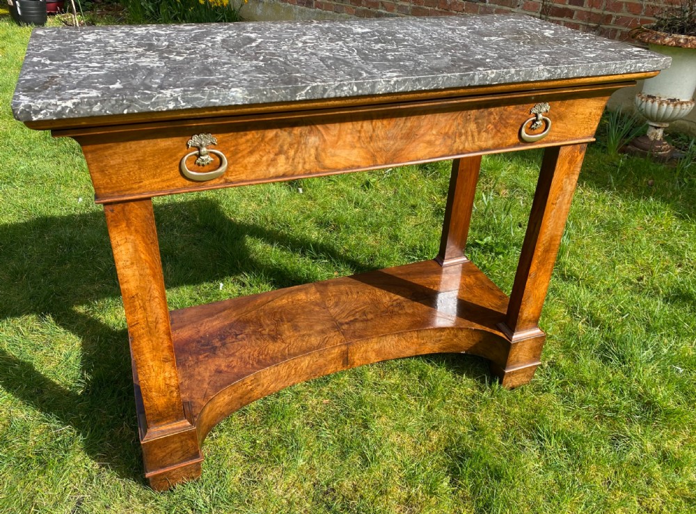 Figured walnut early 19th century console table  View VI