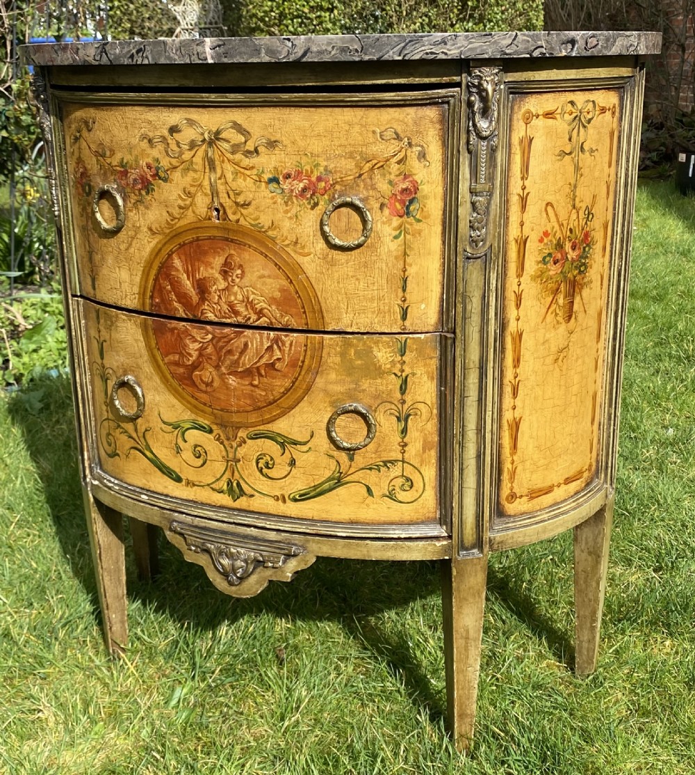 Original paintwork Demi lune commode