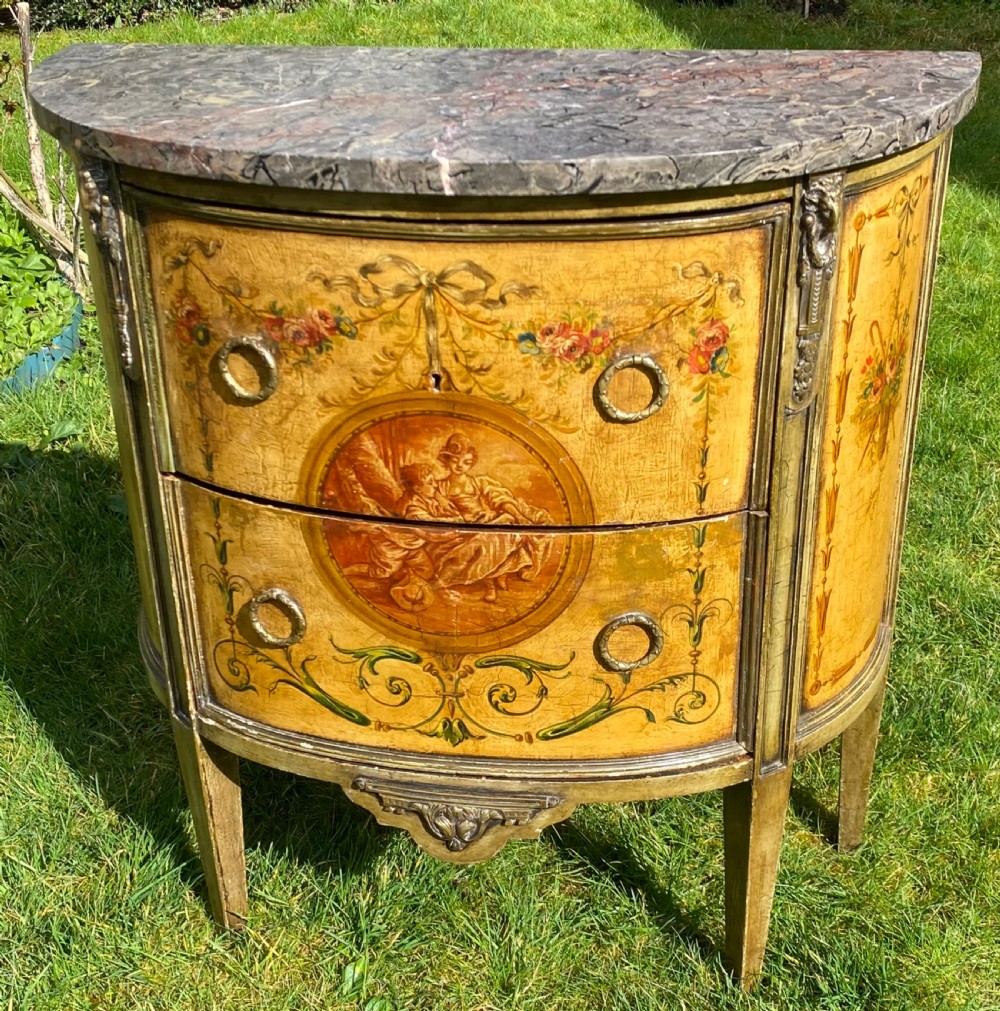 Original paintwork Demi lune commode View II