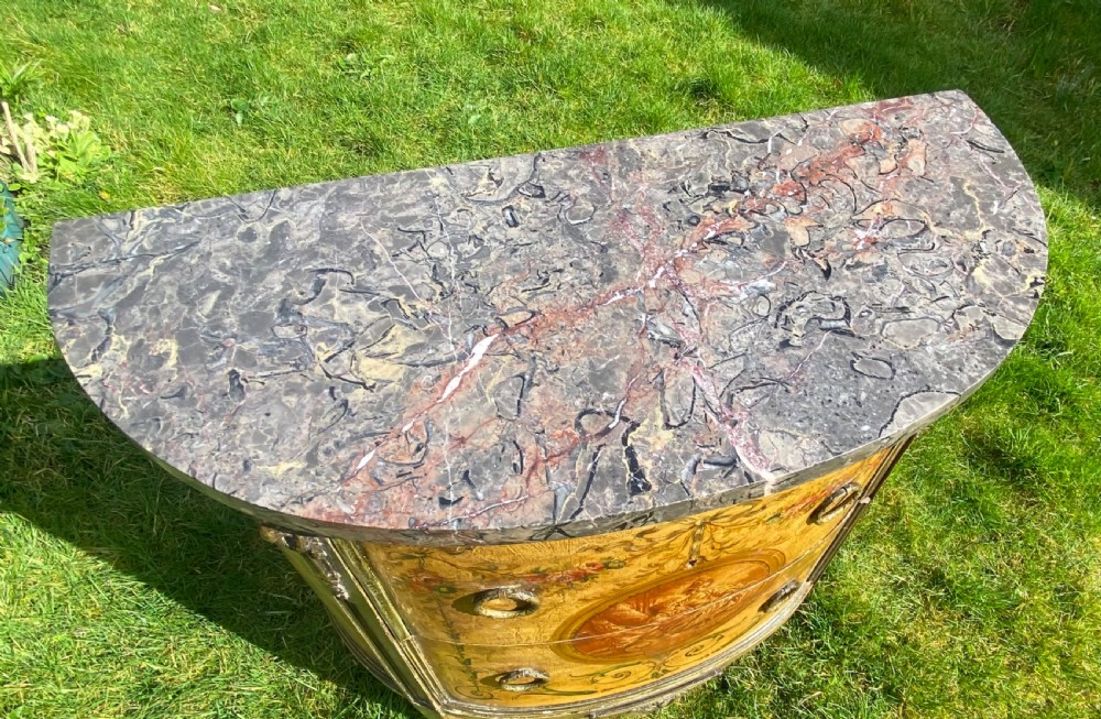 Original paintwork Demi lune commode View III