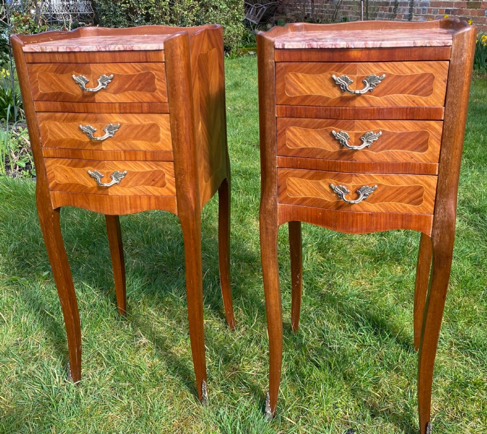 Pair of parquetry bedside tables  View IV