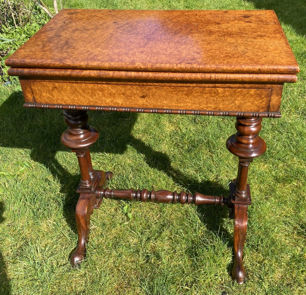 Amboyna and mahogany card table