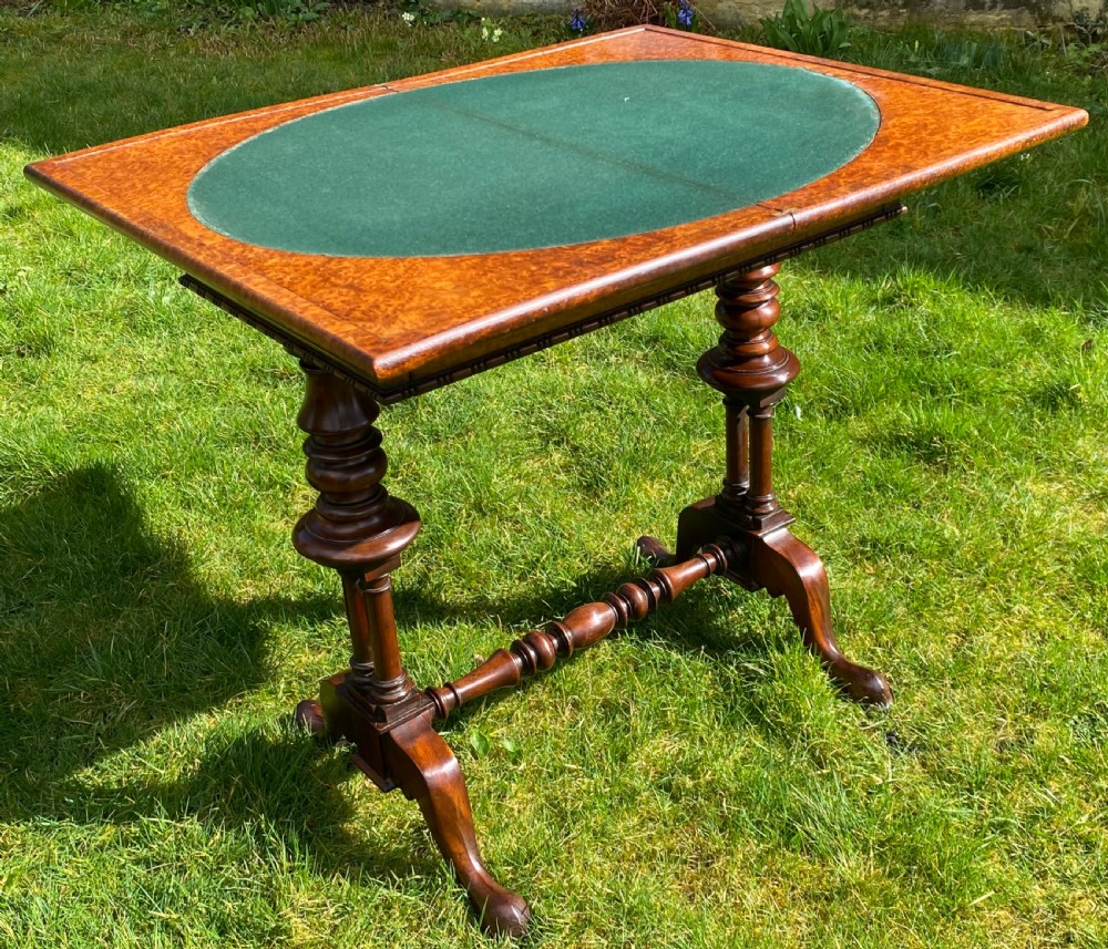 Amboyna and mahogany card table View IV