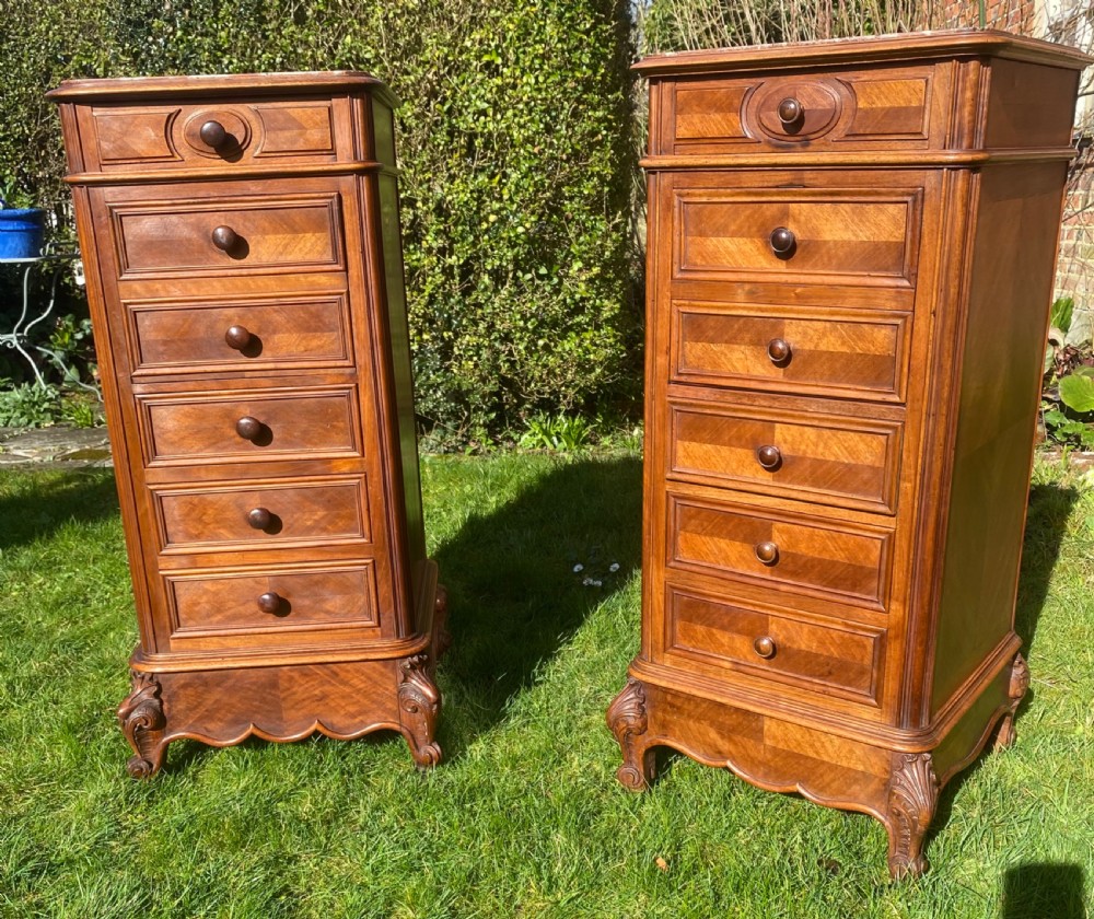 Pair of matched walnut bedside cupboards  View VI