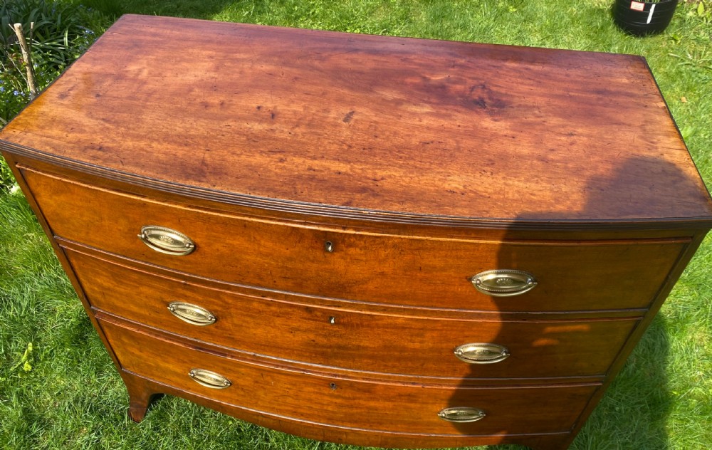 George III bow front chest of drawers  View II