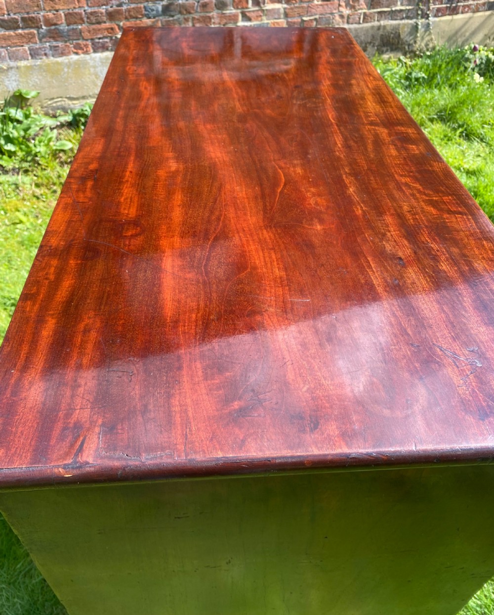 Flame Mahogany chest of drawers on bracket feet  View V