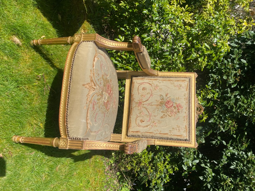 Set of gilt and needlepoint armchairs  View II