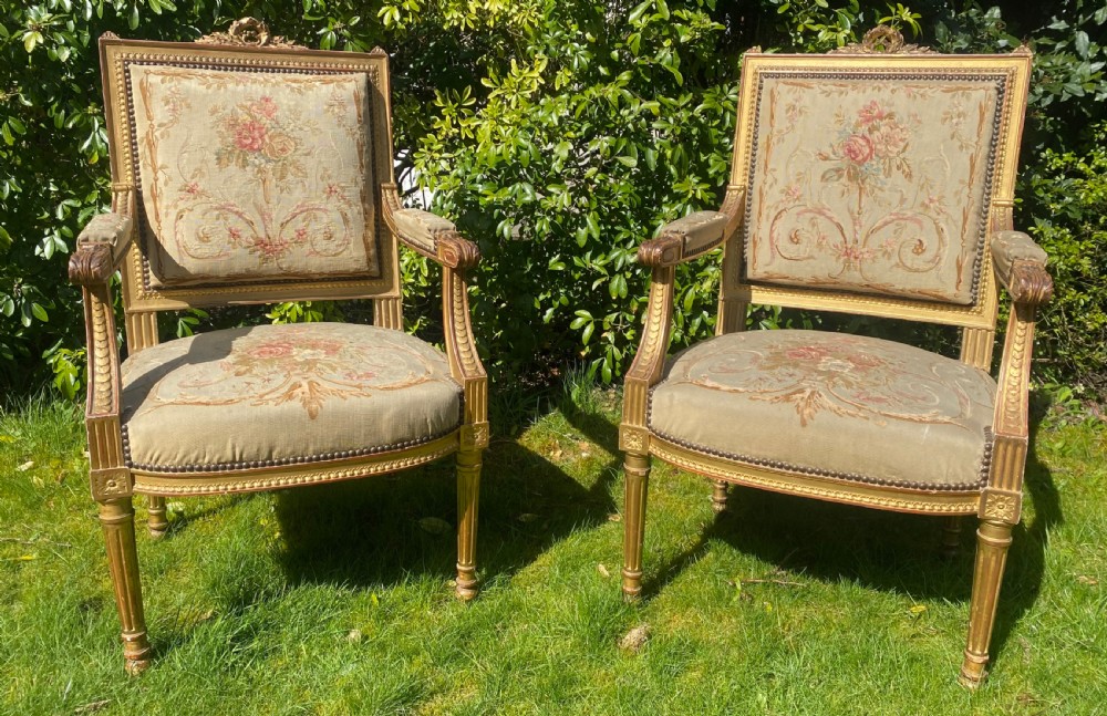 Set of gilt and needlepoint armchairs  View VI