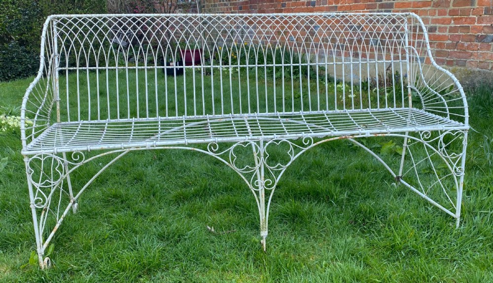 Wire work gothic style garden bench