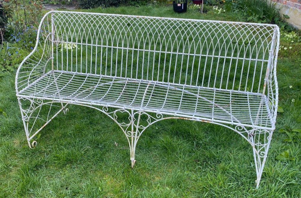 Wire work gothic style garden bench View II