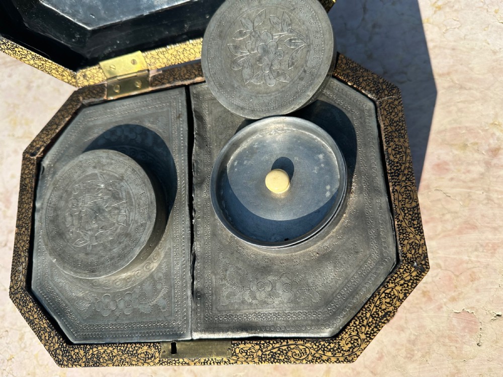 Chinese Laquered  Double Tea Caddy   View V