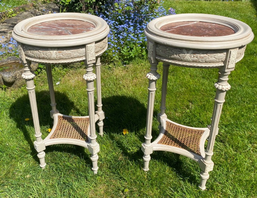 Pair of painted side tables or stands 