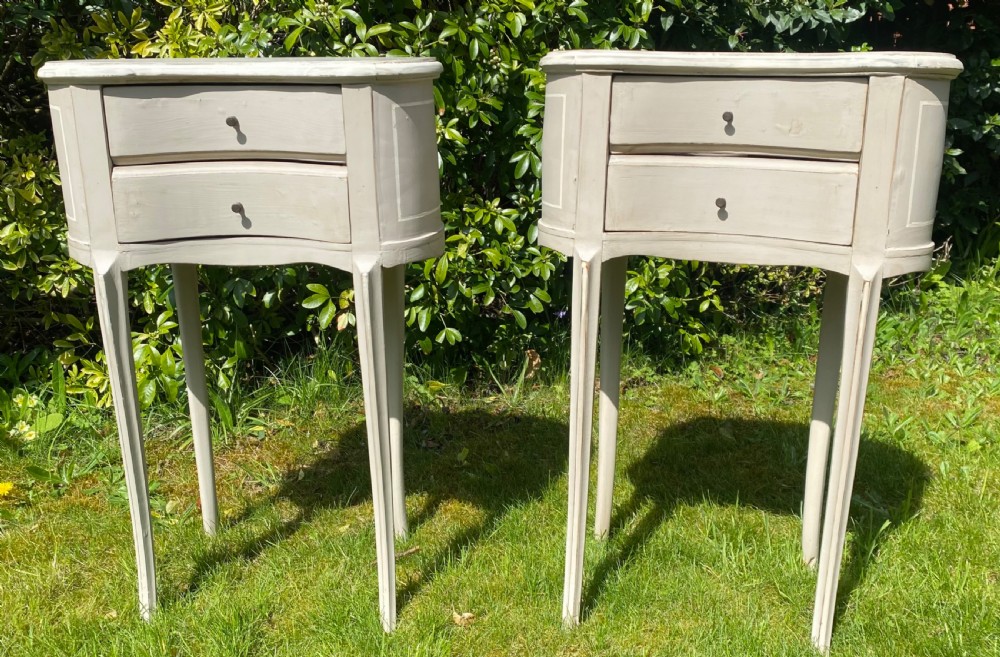 Pair of kidney shaped bedside tables  View V