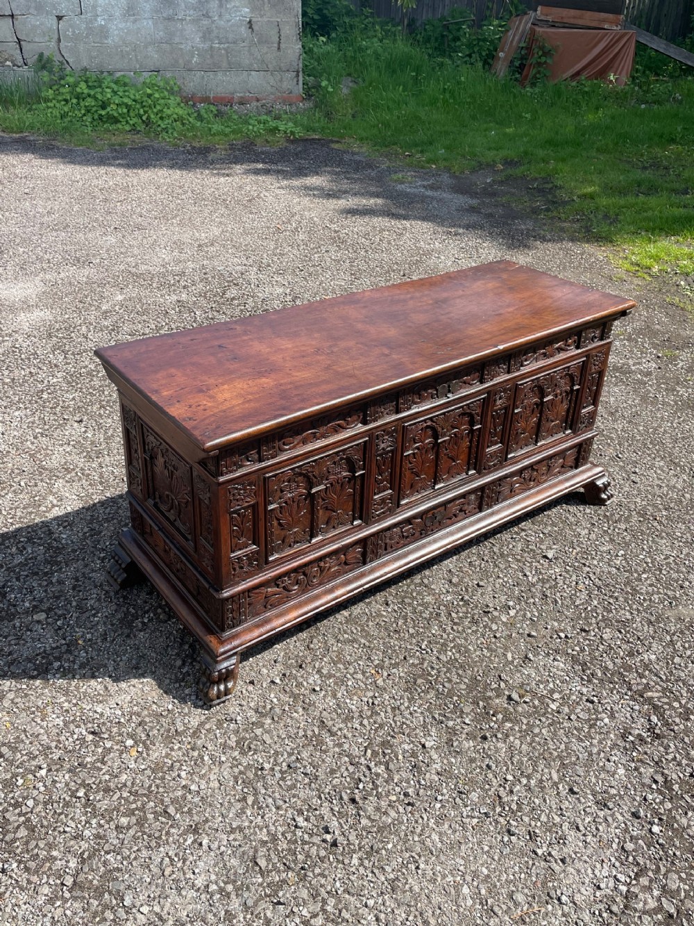 Italian Walnut Cassone Coffer 