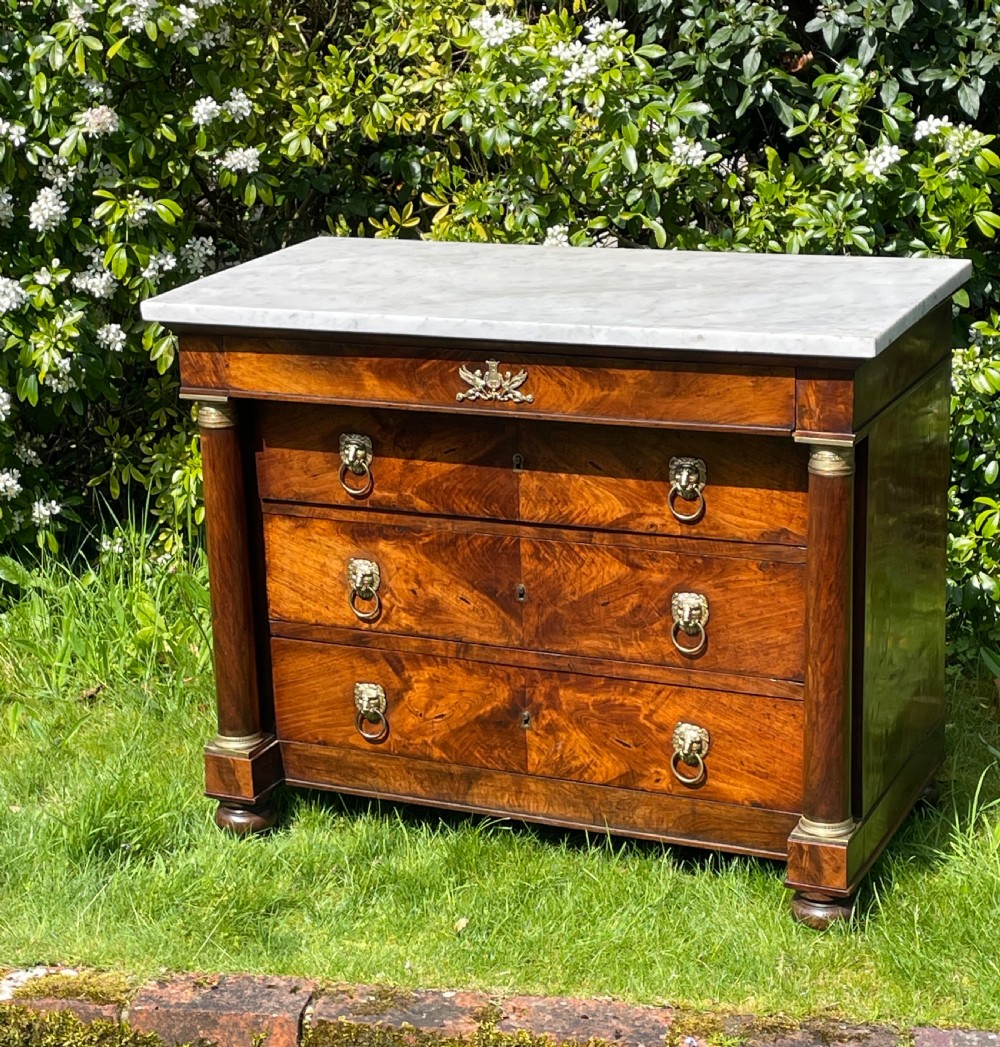 Walnut Empire Commode Chest 