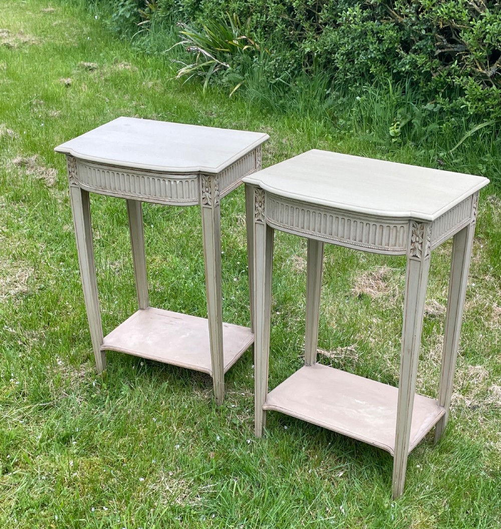  Pair of French Painted Bedside Tables  View III