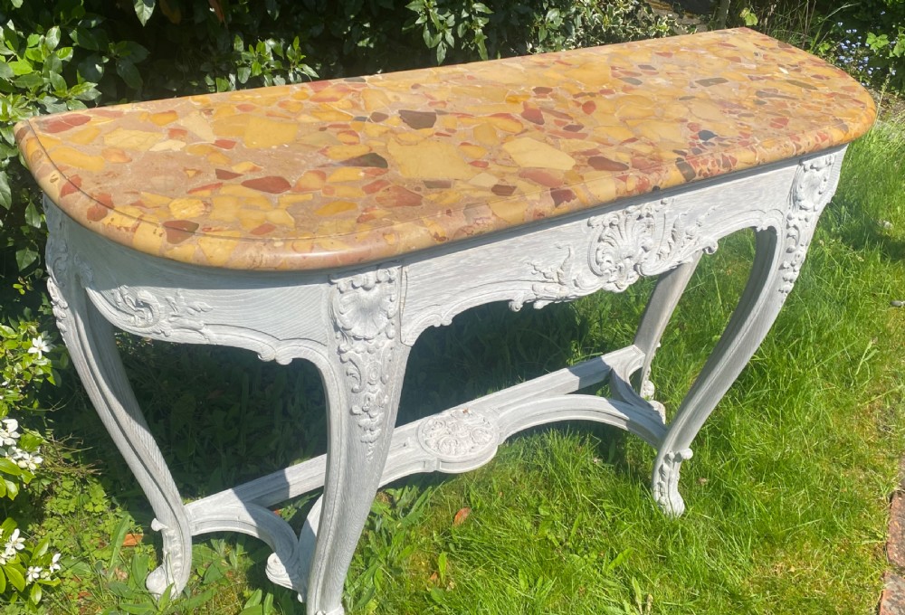 French limed oak console table  View II