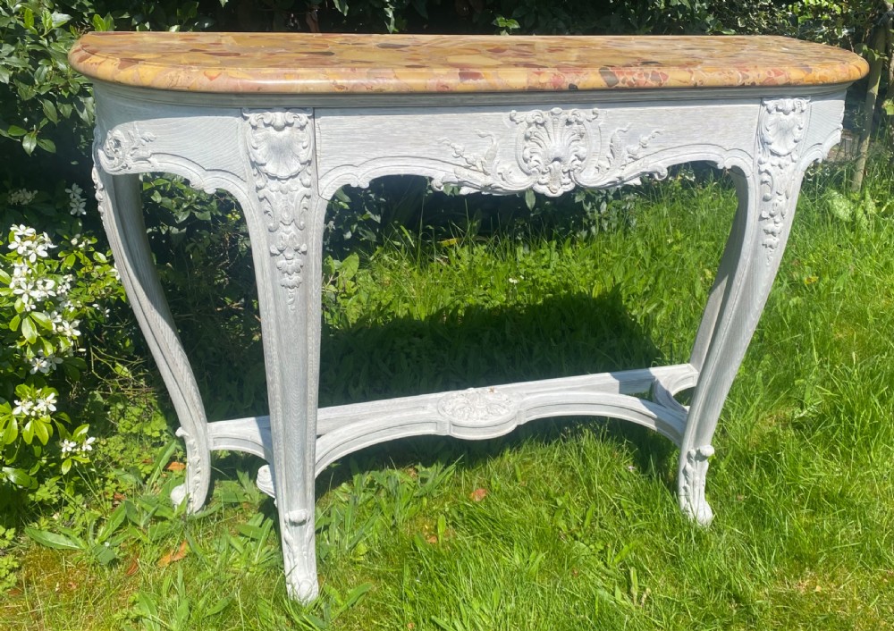 French limed oak console table  View III