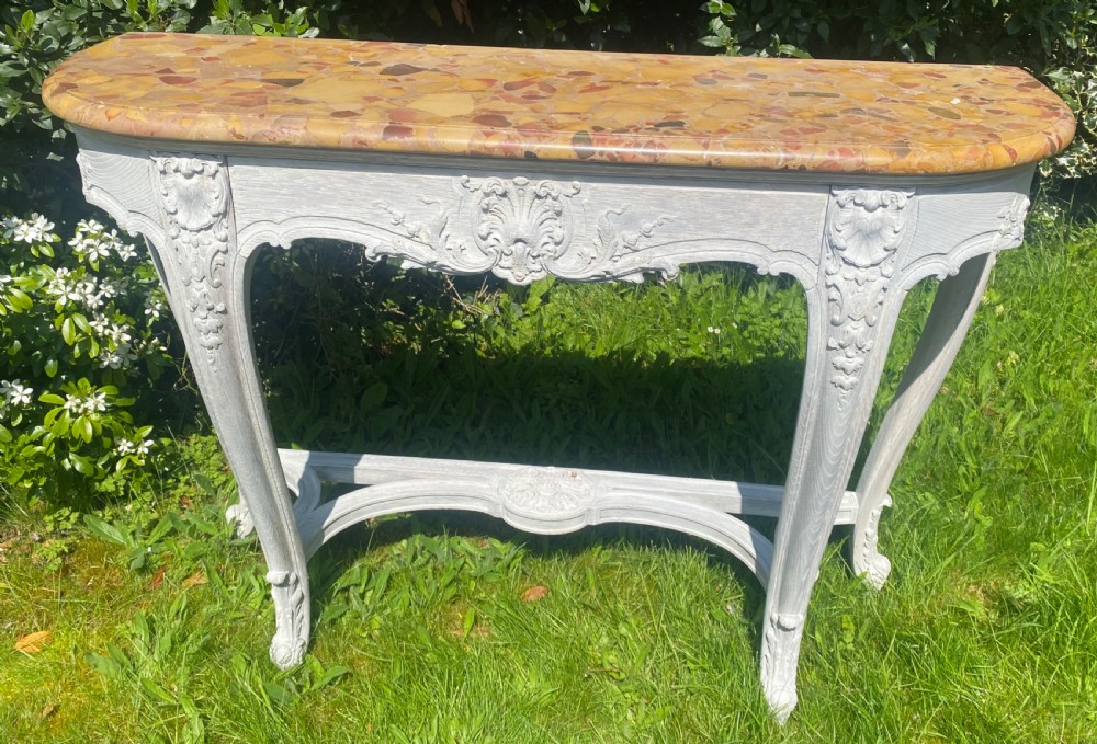 French limed oak console table  View IV