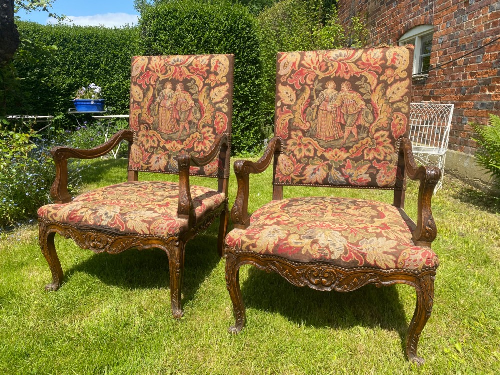 Pair of large carved armchairs  View II