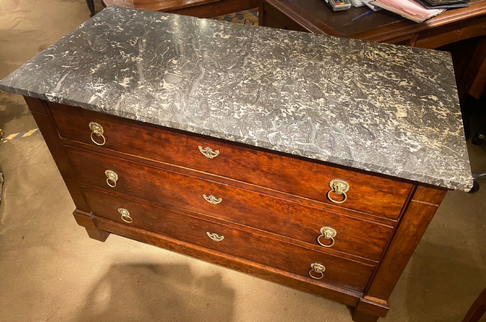 French Empire commode in plum pudding mahogany  View II