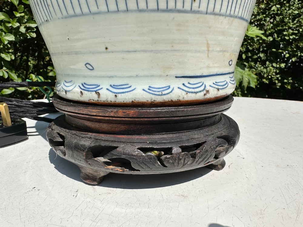19th c Chinese Double Happy Vase Lamp  View III